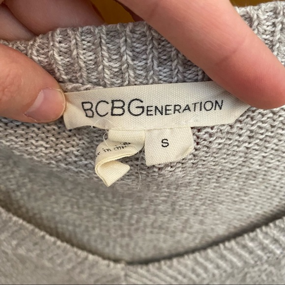 BCBG Grey V-neck Sweater - Picture 3 of 6